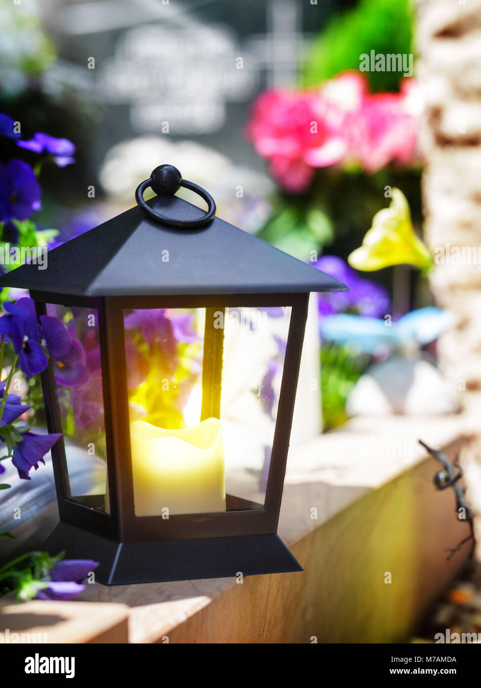 Grave lantern, grave candle, lantern Stock Photo - Alamy