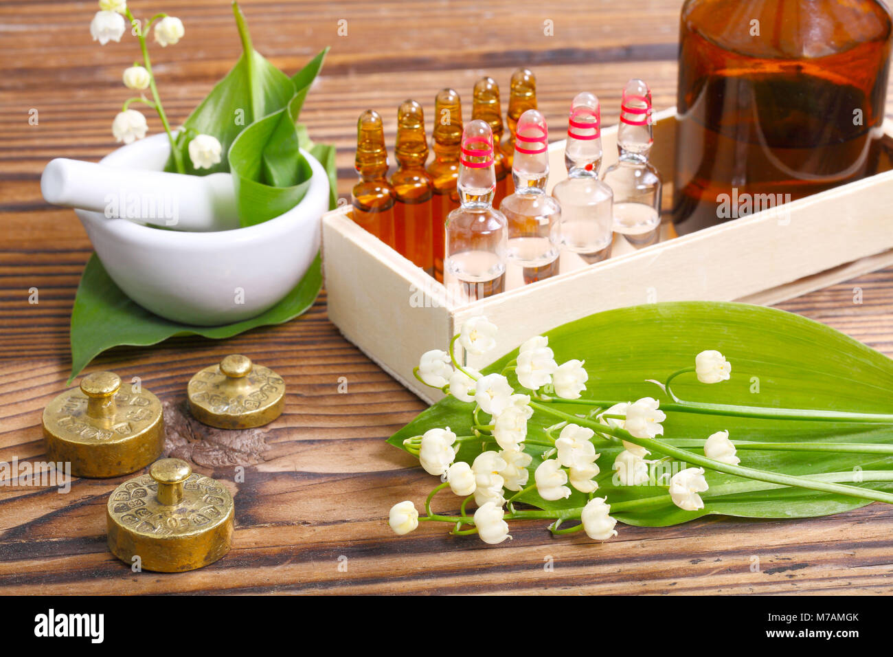 Essences extracted from medicinal plants Stock Photo