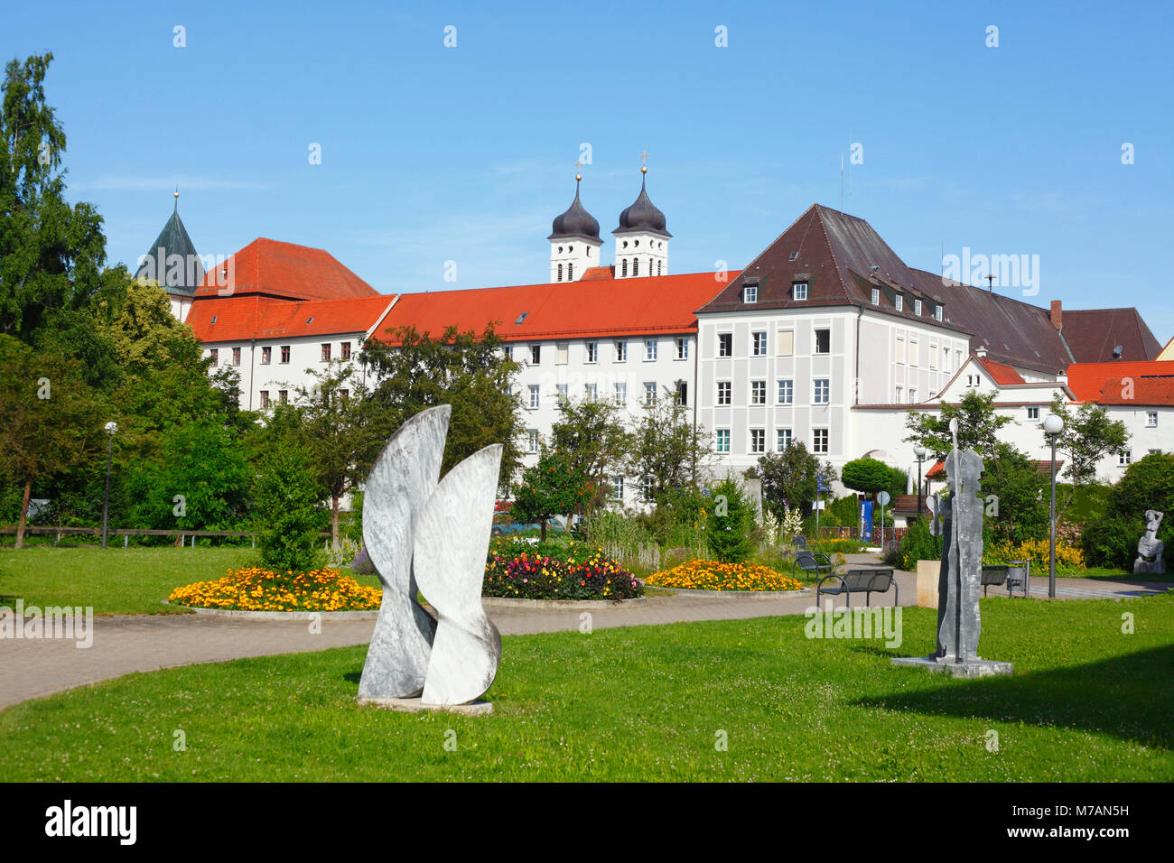 Markgrafenschloss Günzburg and chapel of a palace with court garden in
