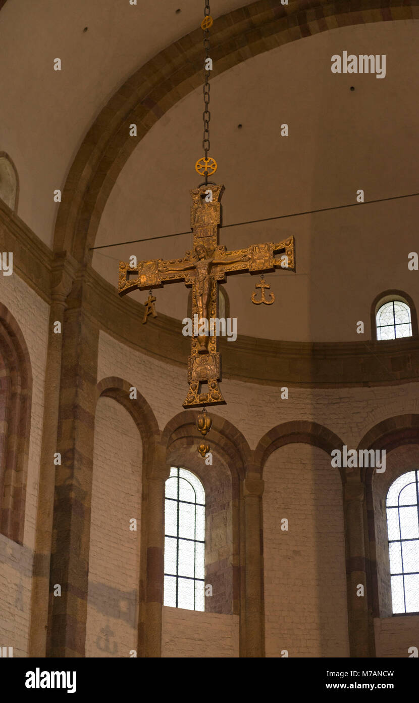 Speyer, cross in the cathedral. Stock Photo