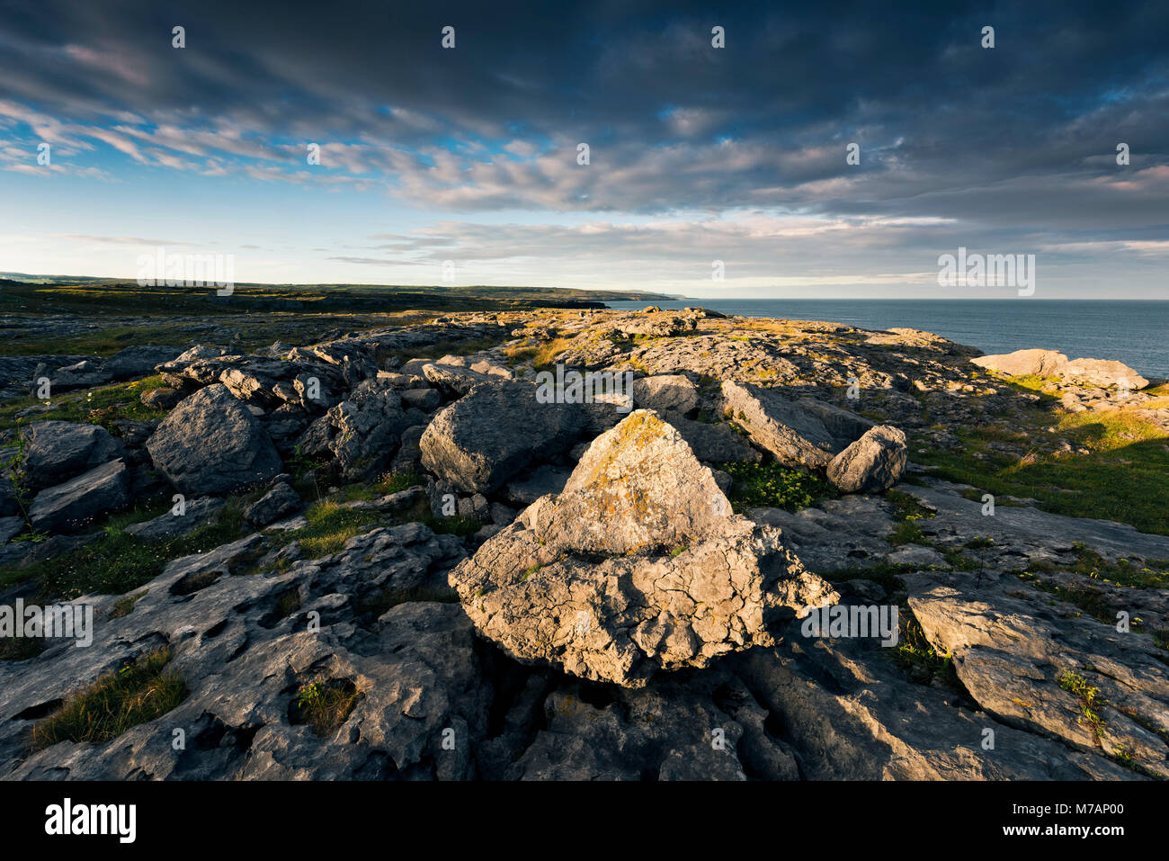 Rocky landscape near Cliffs of Moher, Ireland Stock Photo