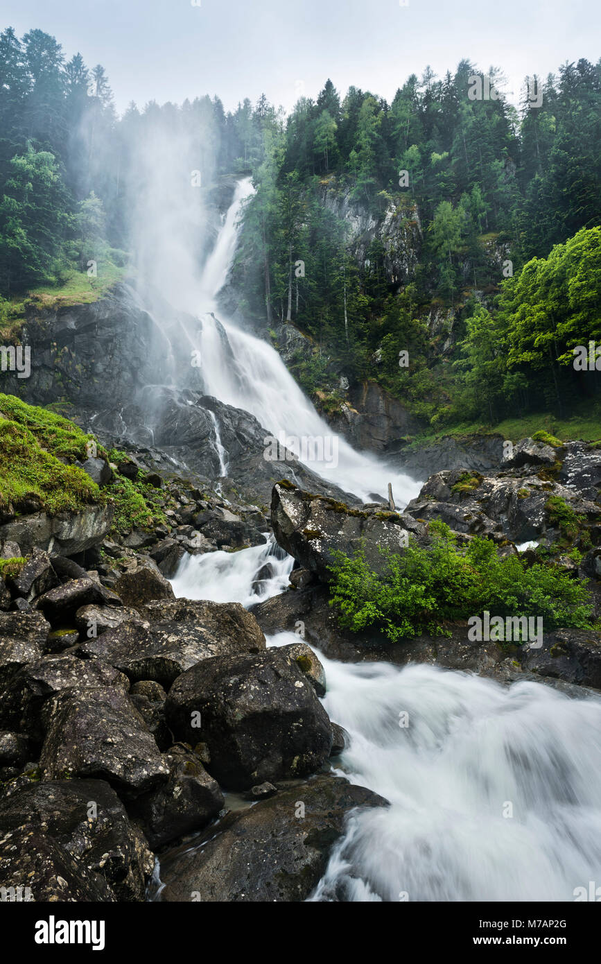 Waterfall in the Val Genova, Italy Stock Photo