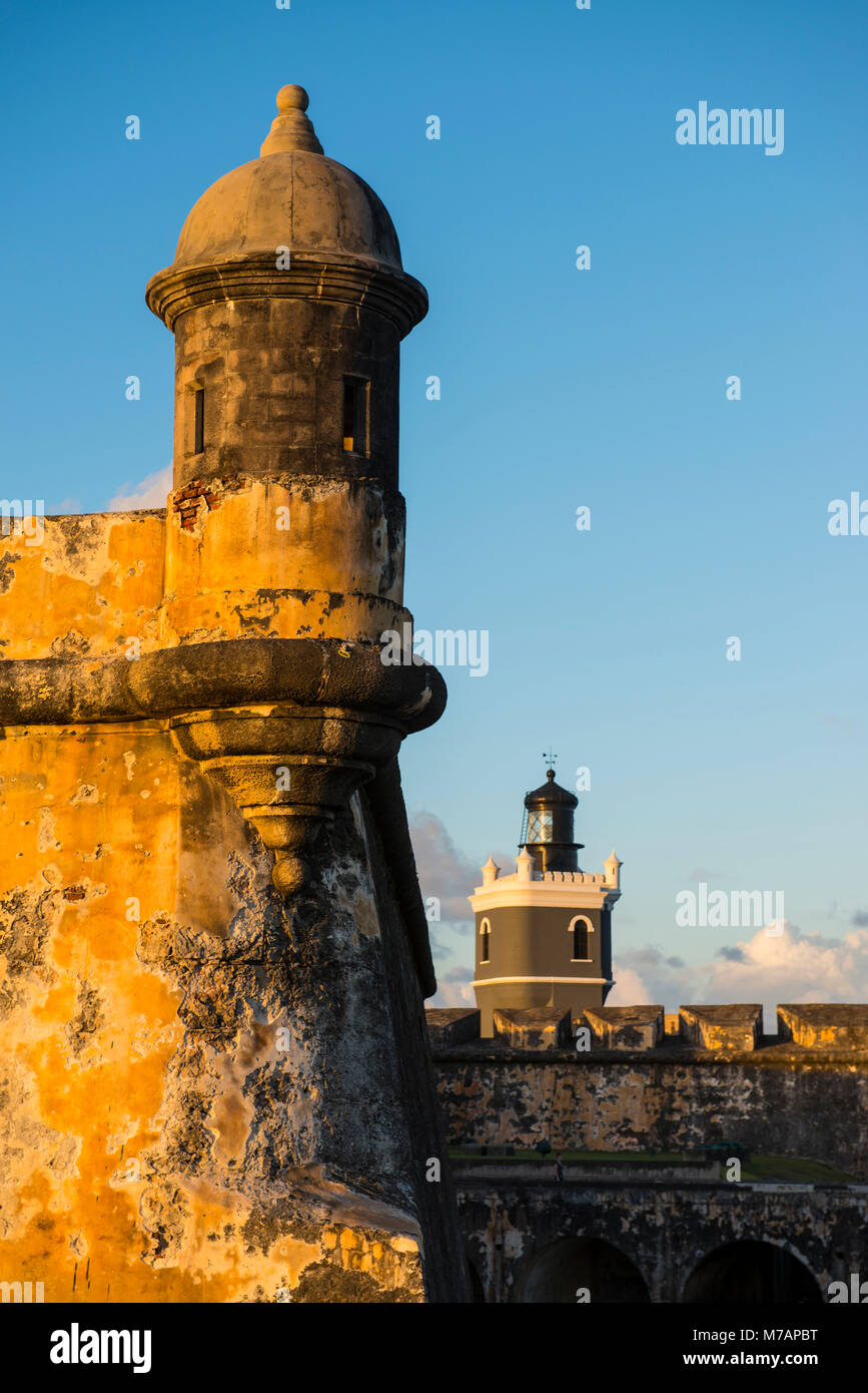 Unesco world heritage sight castle San Felipe del Morro, San Juan, Puerto Rico, Caribbean Stock Photo