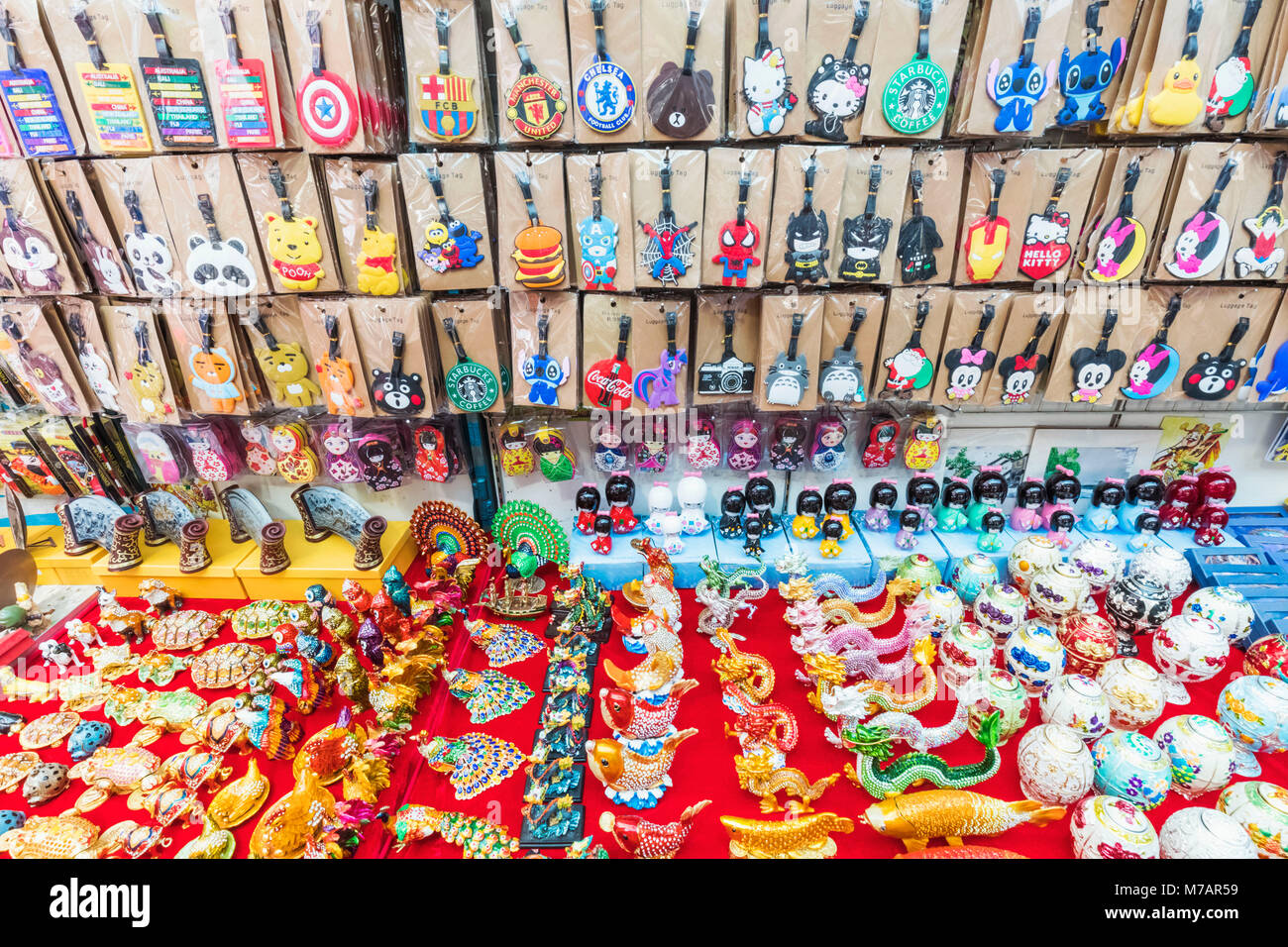 China, Hong Kong, Mong Kok, Ladies Market, Souvenirs Stock Photo Alamy