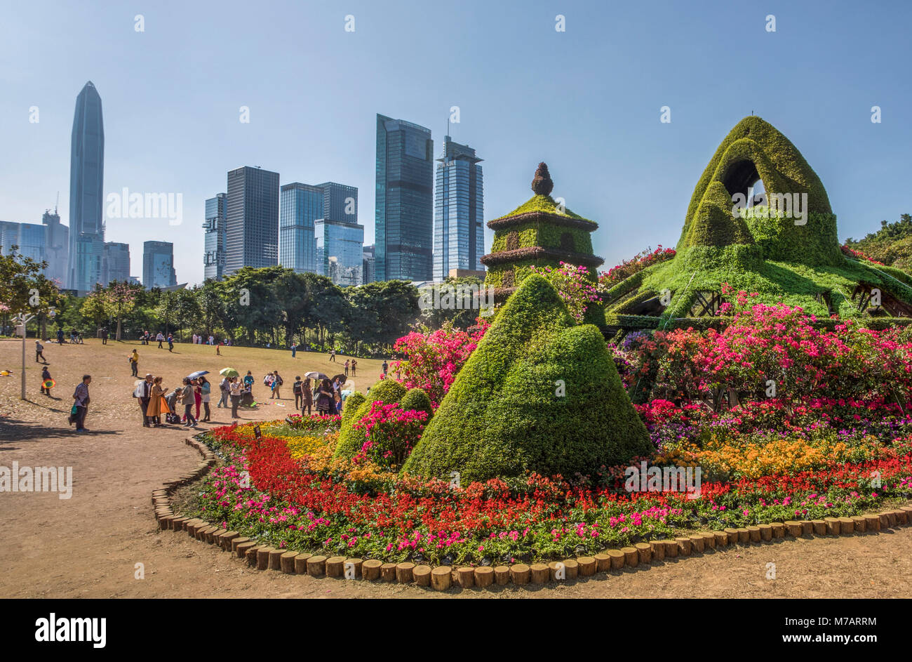 China, Shenzhen City, Fujian Area, Lian Hua Park Stock Photo