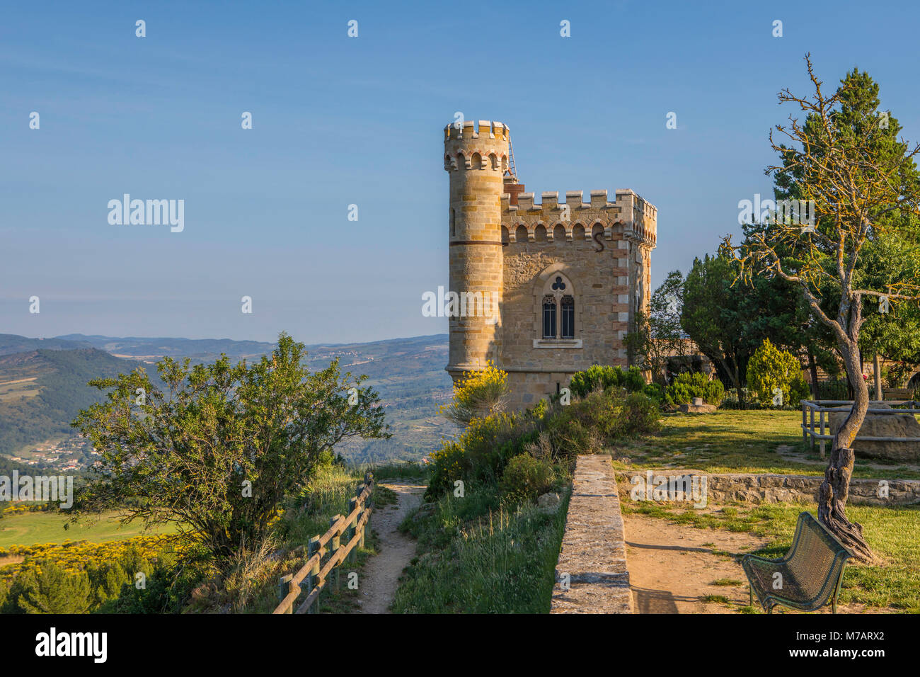France,  Aude region, Rennes le Chateaux, Magdala tower, Stock Photo