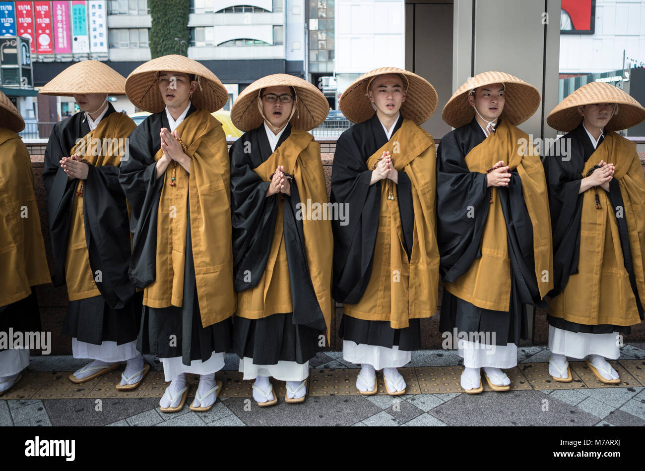 Japan, Tokyo City, Ikebukuro District,  Monks Stock Photo