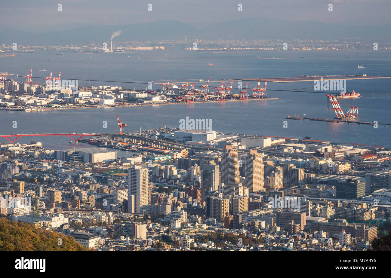 Japan, Kobe City from Nunobiki Herb Garden Stock Photo
