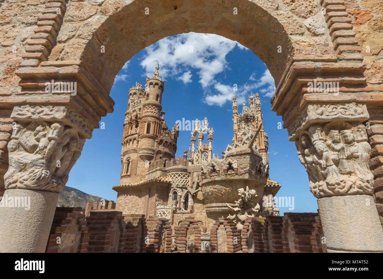 Spain, Andalucia, Malaga Province, Costa del Sol,Benalmadena City, Colomares Castle, Stock Photo