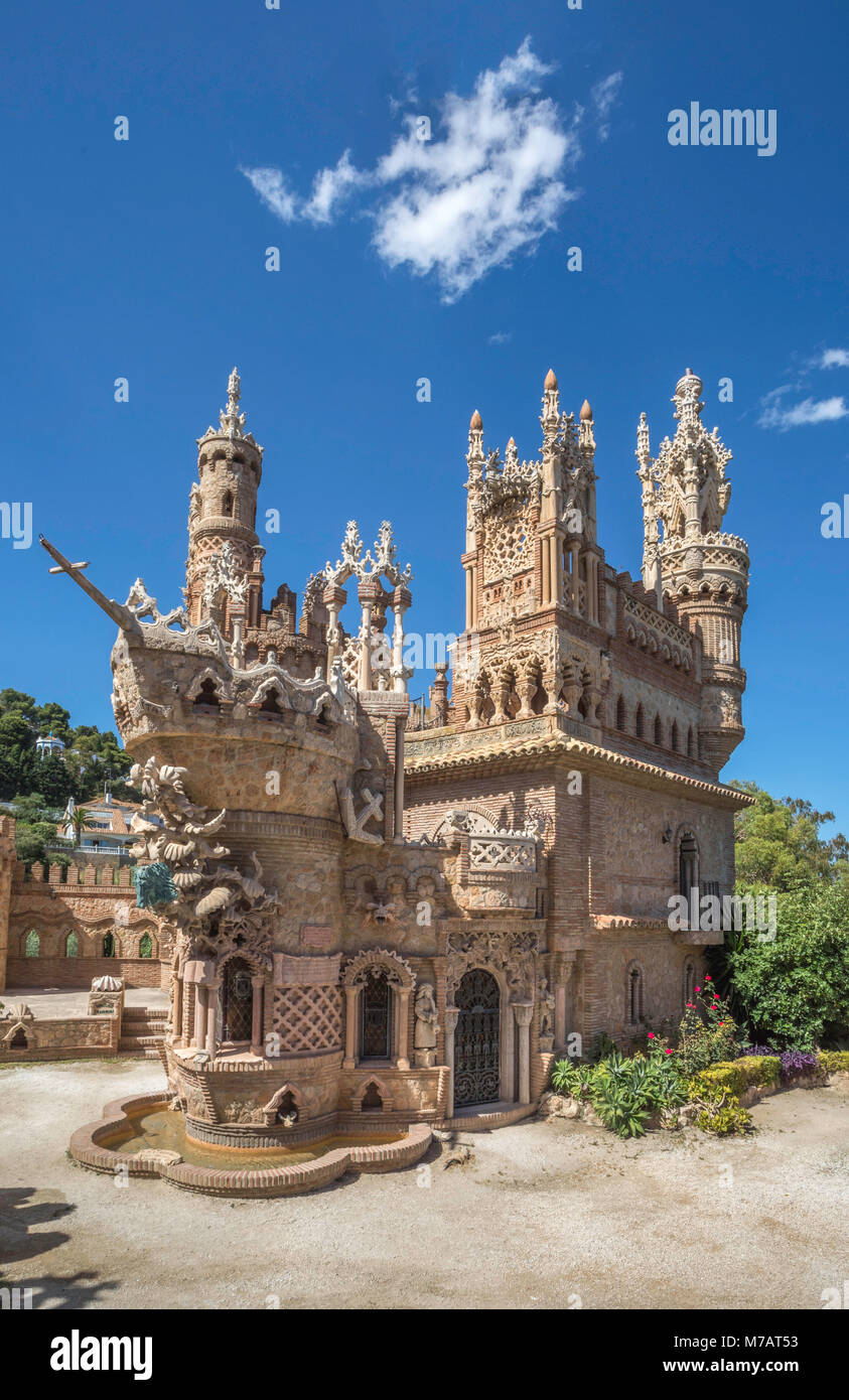 Spain, Andalucia, Malaga Province, Costa del Sol,Benalmadena City, Colomares Castle, Stock Photo