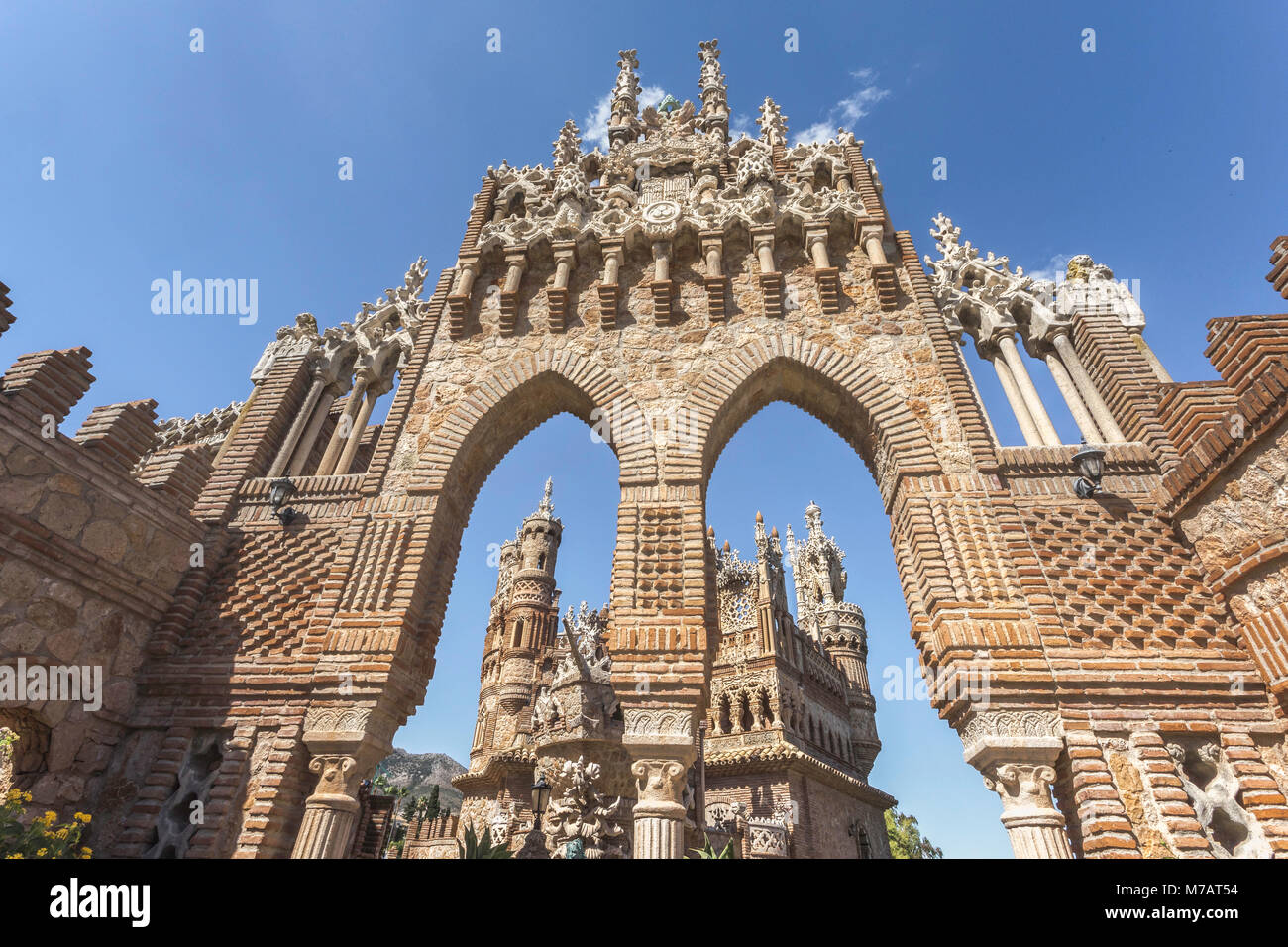 Spain, Andalucia, Malaga Province, Costa del Sol,Benalmadena City, Colomares Castle, Stock Photo