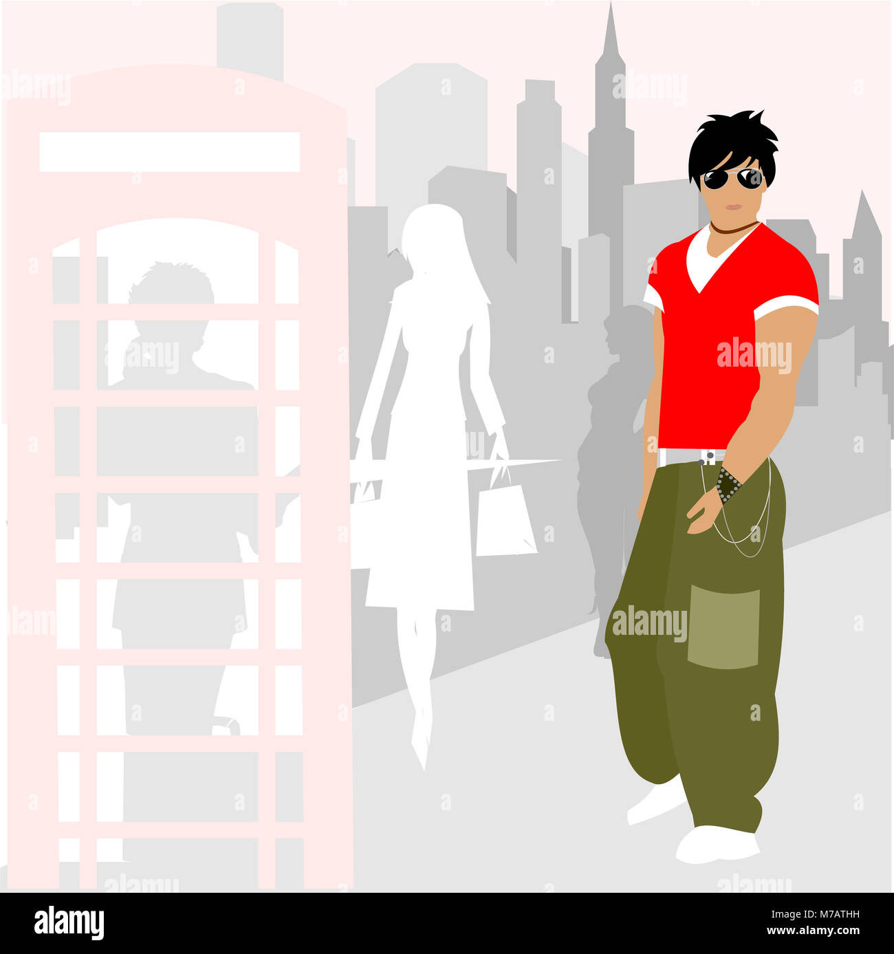 Man standing in front of a telephone booth hi-res stock photography and ...