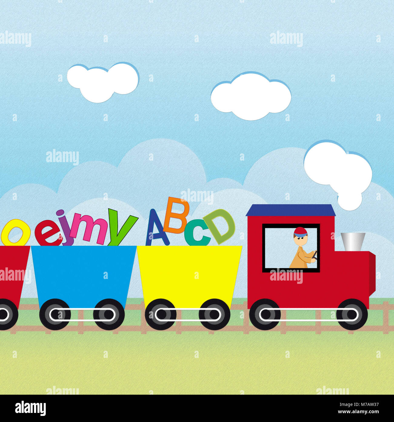 Alphabets in a train Stock Photo - Alamy