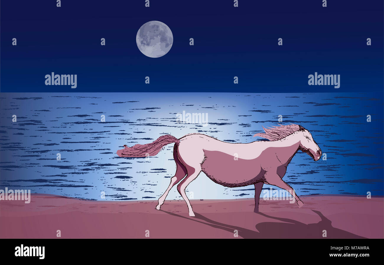 Horse running on the beach Stock Photo - Alamy