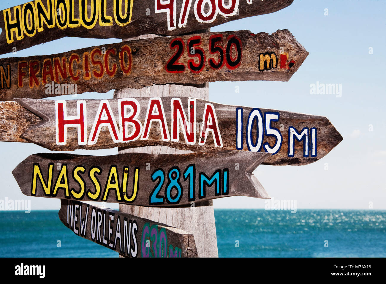 Directions sign key west florida hires stock photography and images