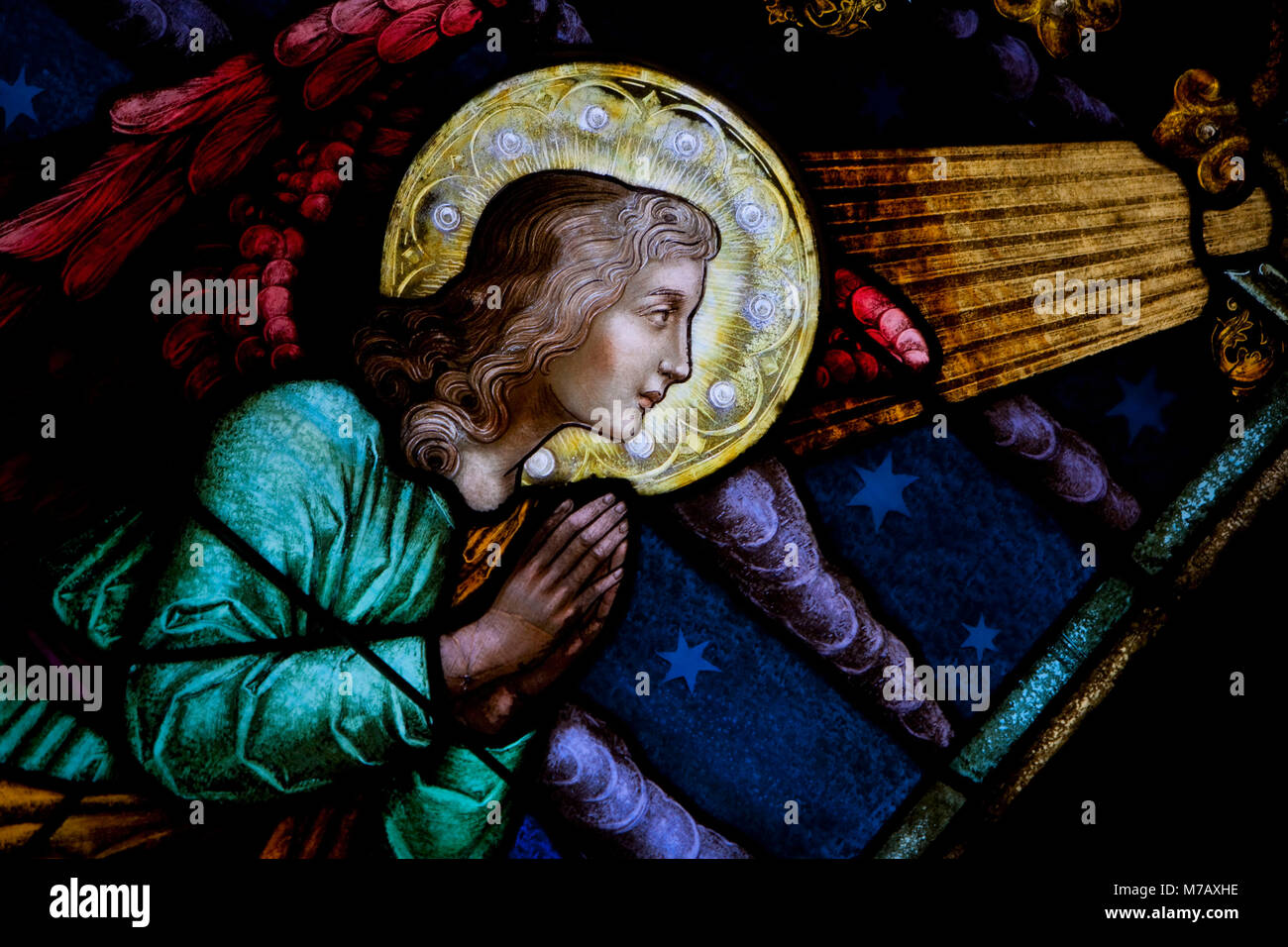 Paintings of Virgin Mary in a church, Chinatown, San Francisco, California, USA Stock Photo