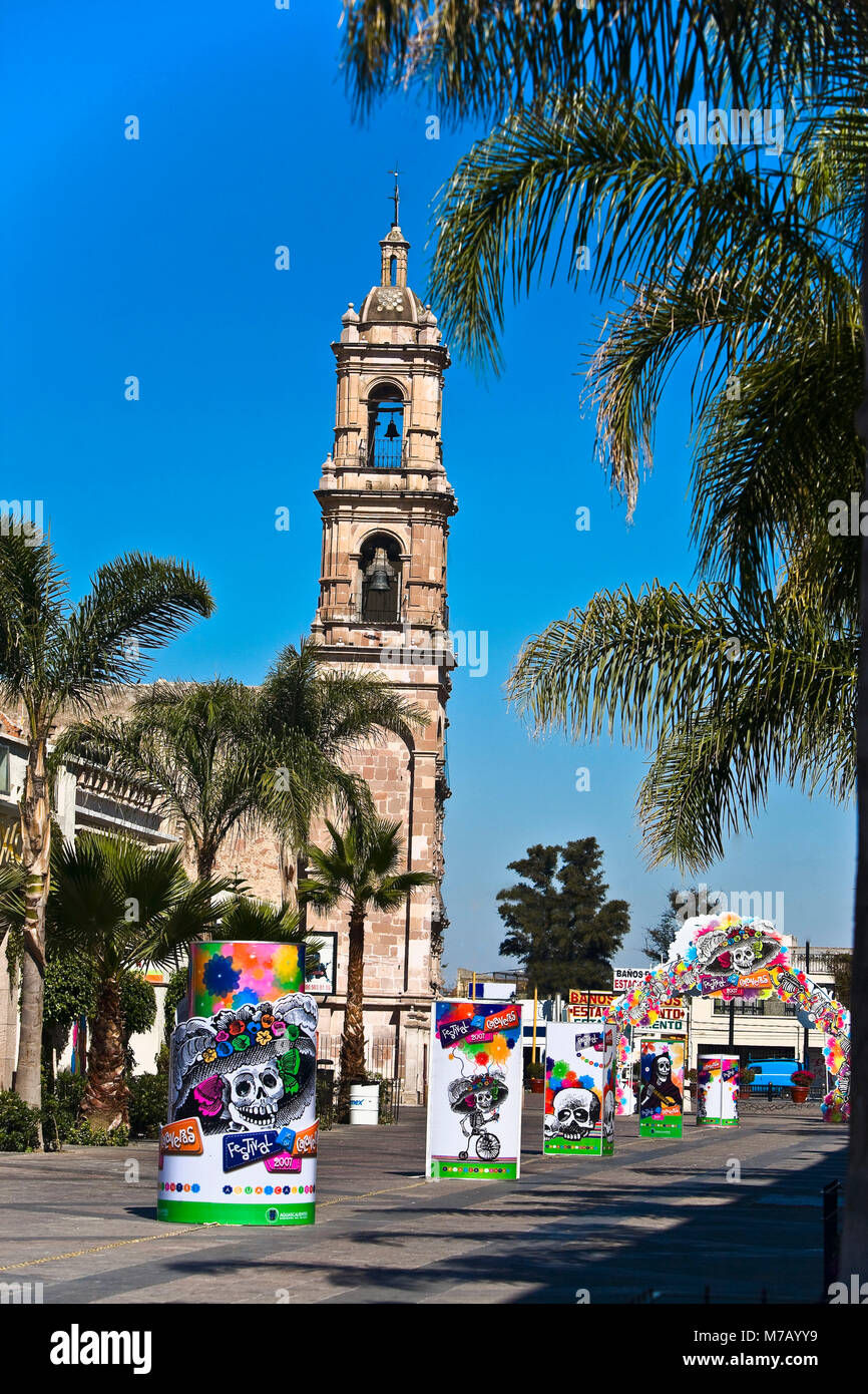 Walkway in front of a church, Templo De San Marcos, Aguascalientes, Mexico Stock Photo