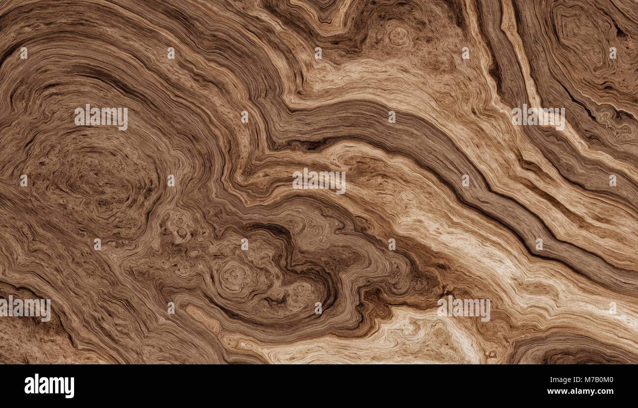 Texture of roots of tree with wavy lines and age rings. Abstract ...