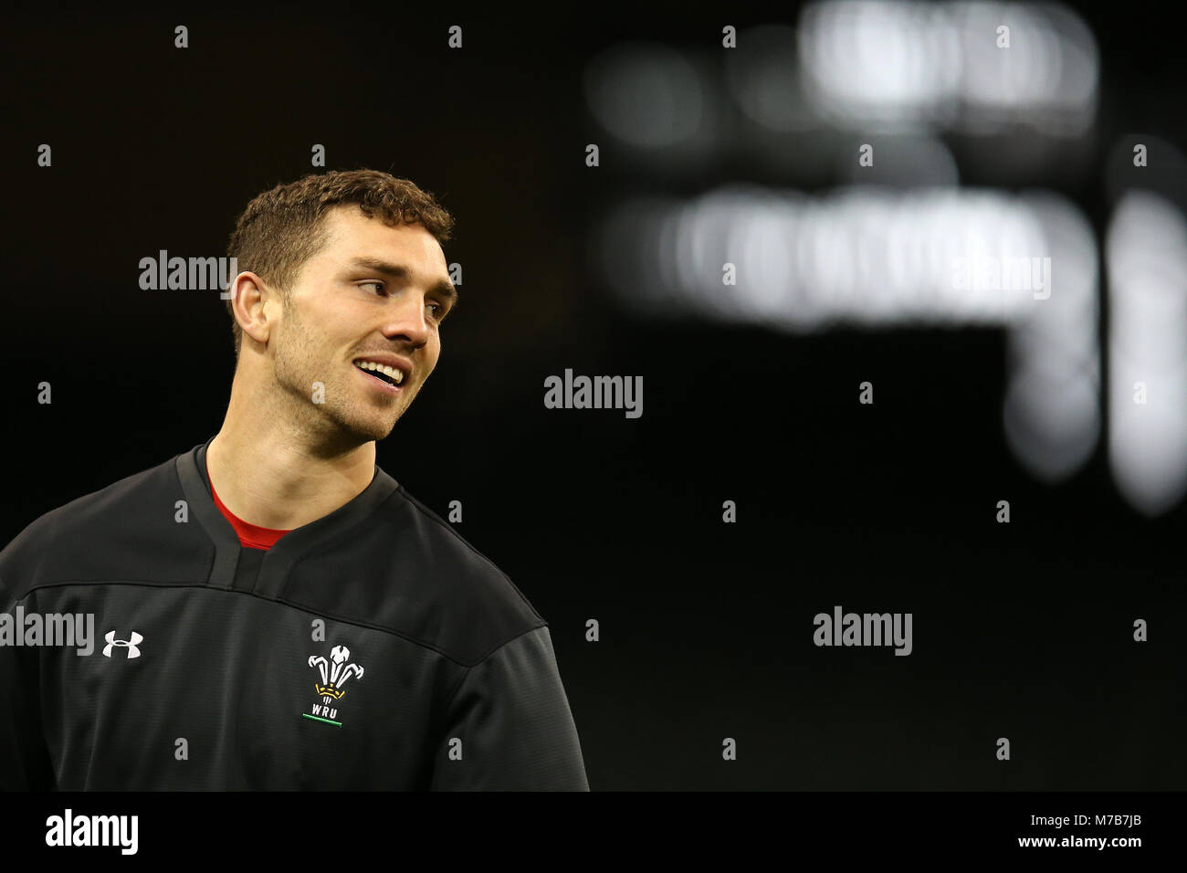 Cardiff, UK. 10th Mar, 2018. George North, the Wales rugby player ...