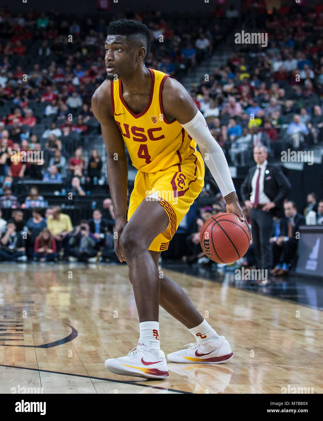 Mar 09 2018 Las Vegas, NV, U.S.A. USC forward Chimezie Metu (4) scored
