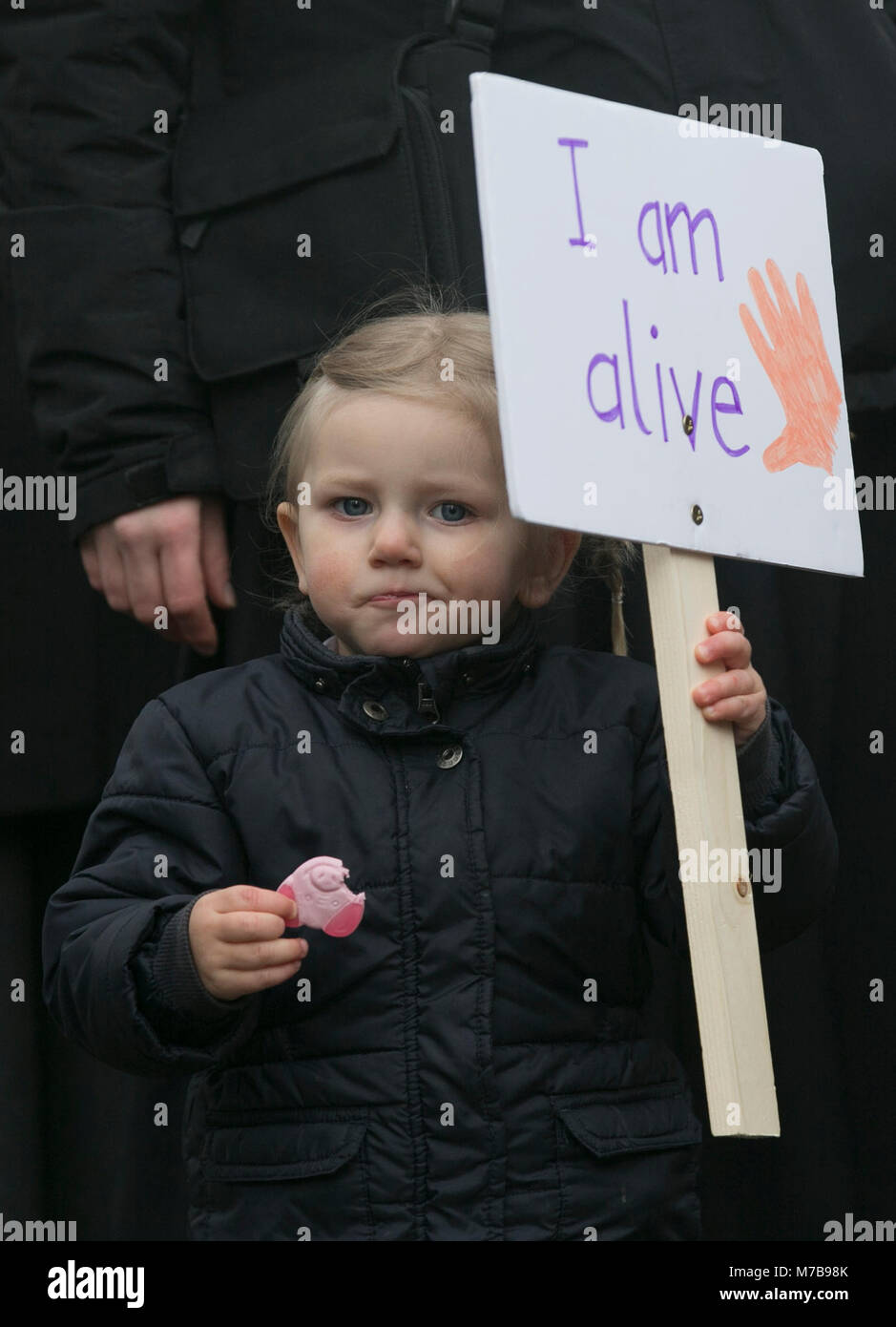 Dublin, Ireland. 10th Mar, 2018. Anti Abortion Rally, Dublin Ireland. Pro Life activists gather on Parnell Square in Dublin today, before heading to Leinster House (Dail/Parliament), for a mass meeting on the streets. Tens of thousands are expected at the rally, which is in opposition to the Irish Governments proposal to hold a referendum to repeal the Eight Amendment of the Constitution, which prohibits abortion and replace it with a law would would allow pregnant women to access abortion services. Photo: Sam Boal/RollingNews.ie Credit: RollingNews.ie/Alamy Live News Stock Photo