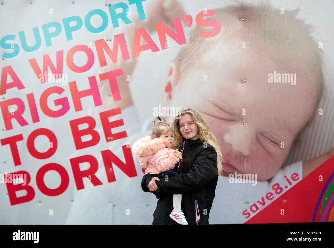 Dublin, Ireland. 10th Mar, 2018. Anti Abortion Rally, Dublin Ireland. Pro Life activists gather on Parnell Square in Dublin today, before heading to Leinster House (Dail/Parliament), for a mass meeting on the streets. Tens of thousands are expected at the rally, which is in opposition to the Irish Governments proposal to hold a referendum to repeal the Eight Amendment of the Constitution, which prohibits abortion and replace it with a law would would allow pregnant women to access abortion services. Photo: Sam Boal/RollingNews.ie Credit: RollingNews.ie/Alamy Live News Stock Photo