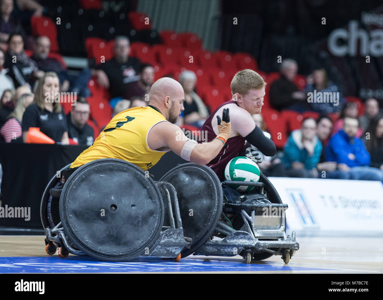 Leicester UK 10th March 2018 King Power Wheelchair Rugby Quad leicester-uk-10th-march-2018-king-power-wheelchair-rugby-quad