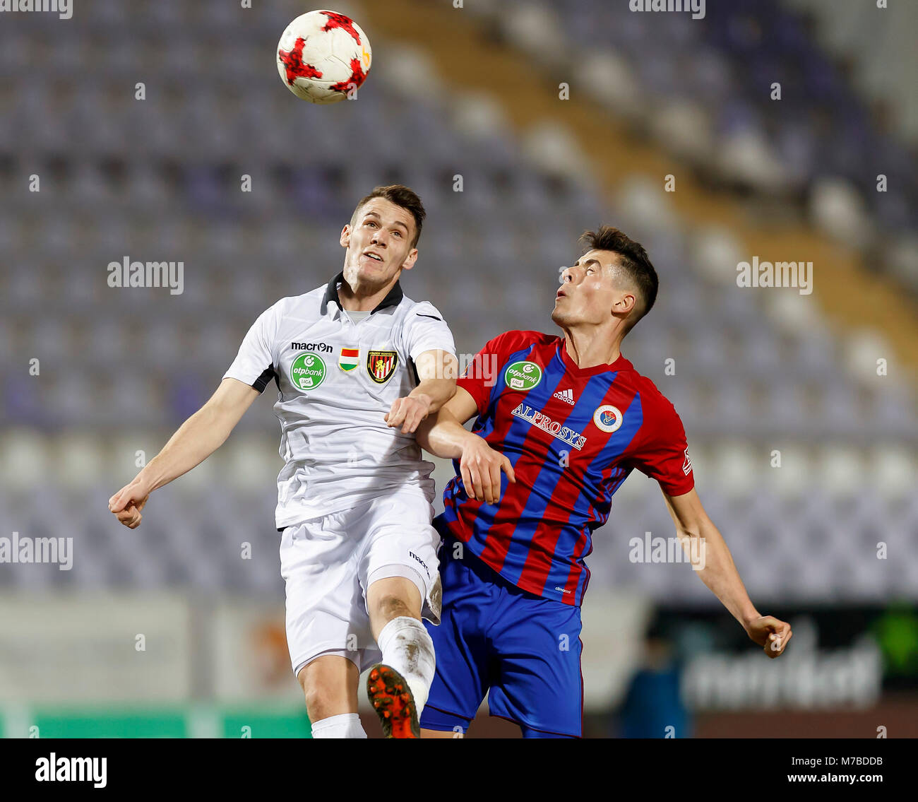 BUDAPEST, HUNGARY - AUGUST 4: Stjepan Loncar of Ferencvarosi TC controls  the ball during the UEFA Champions League Third Qualifying Round 1st Leg  match between Ferencvarosi TC and SK Slavia Praha at