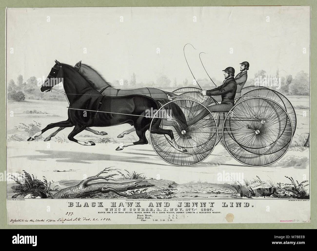A lithograph from 1847 by N. Currier and R.A. Clark depicting Black ...