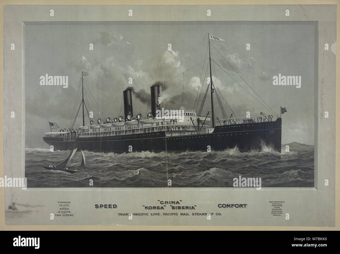 China Korea Siberia speed comfort transpacific line, Pacific Mail