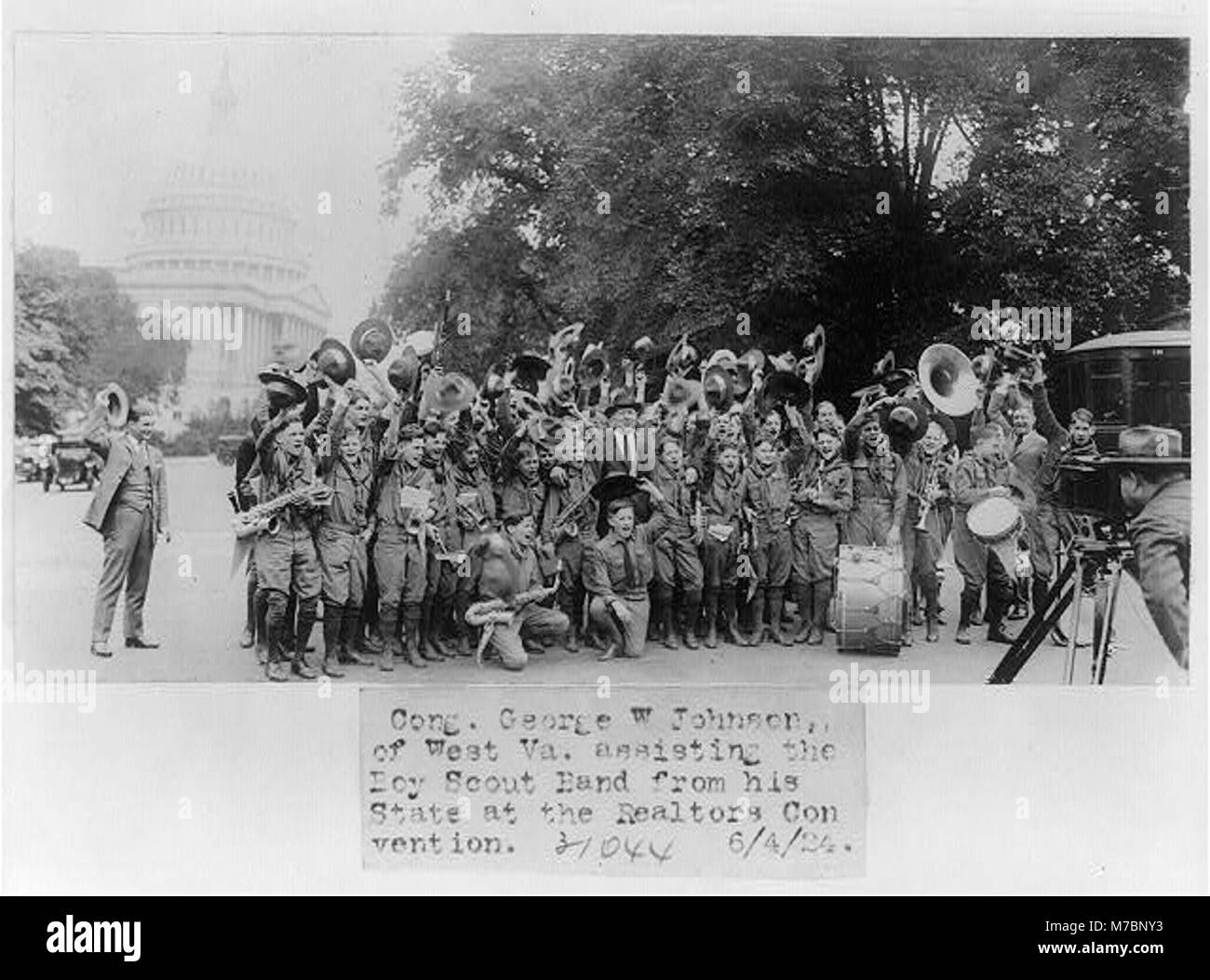 Congressman W. Johnson of West Virginia posed with Boy Scout