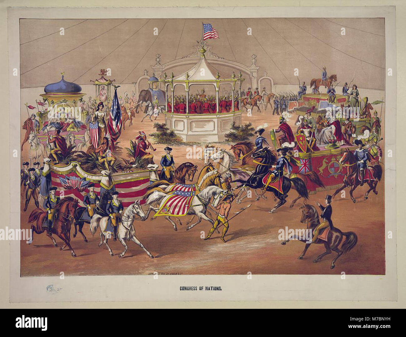 The image shows the Congress of Nations, a historical event gathering ...