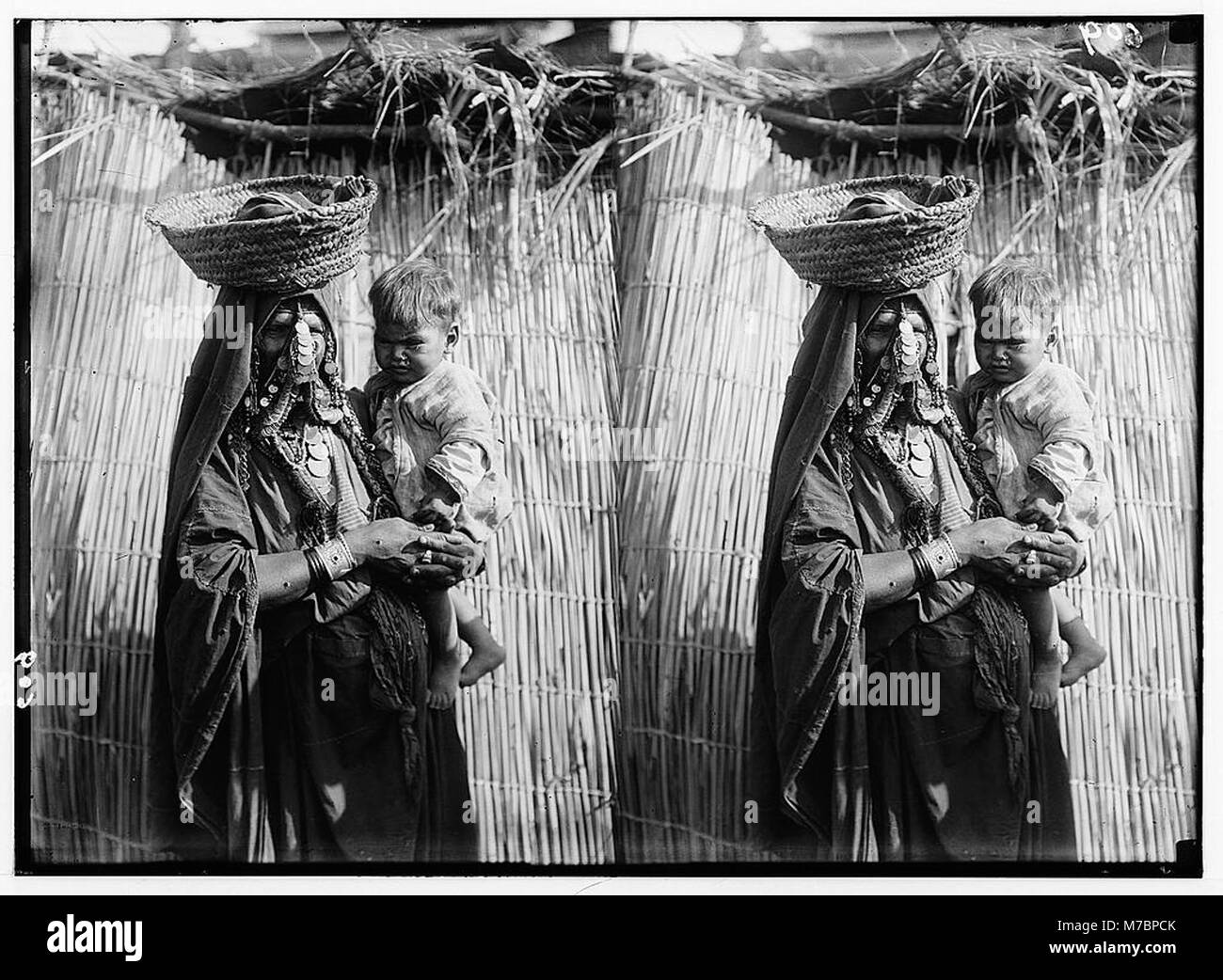 Costumes, characters, etc. Mother and baby of Beersheba District LOC matpc.01302 Stock Photo