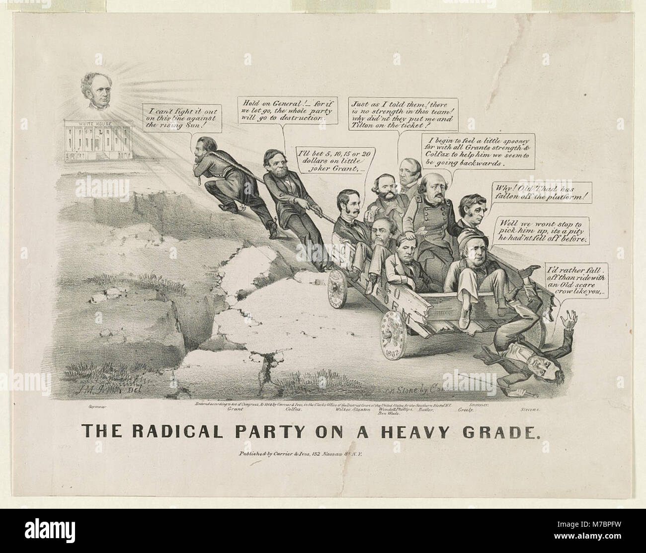 The Radical Party on a heavy grade - J.M. Ives, del. ; on stone by Cameron. LCCN2003674599 Stock Photo