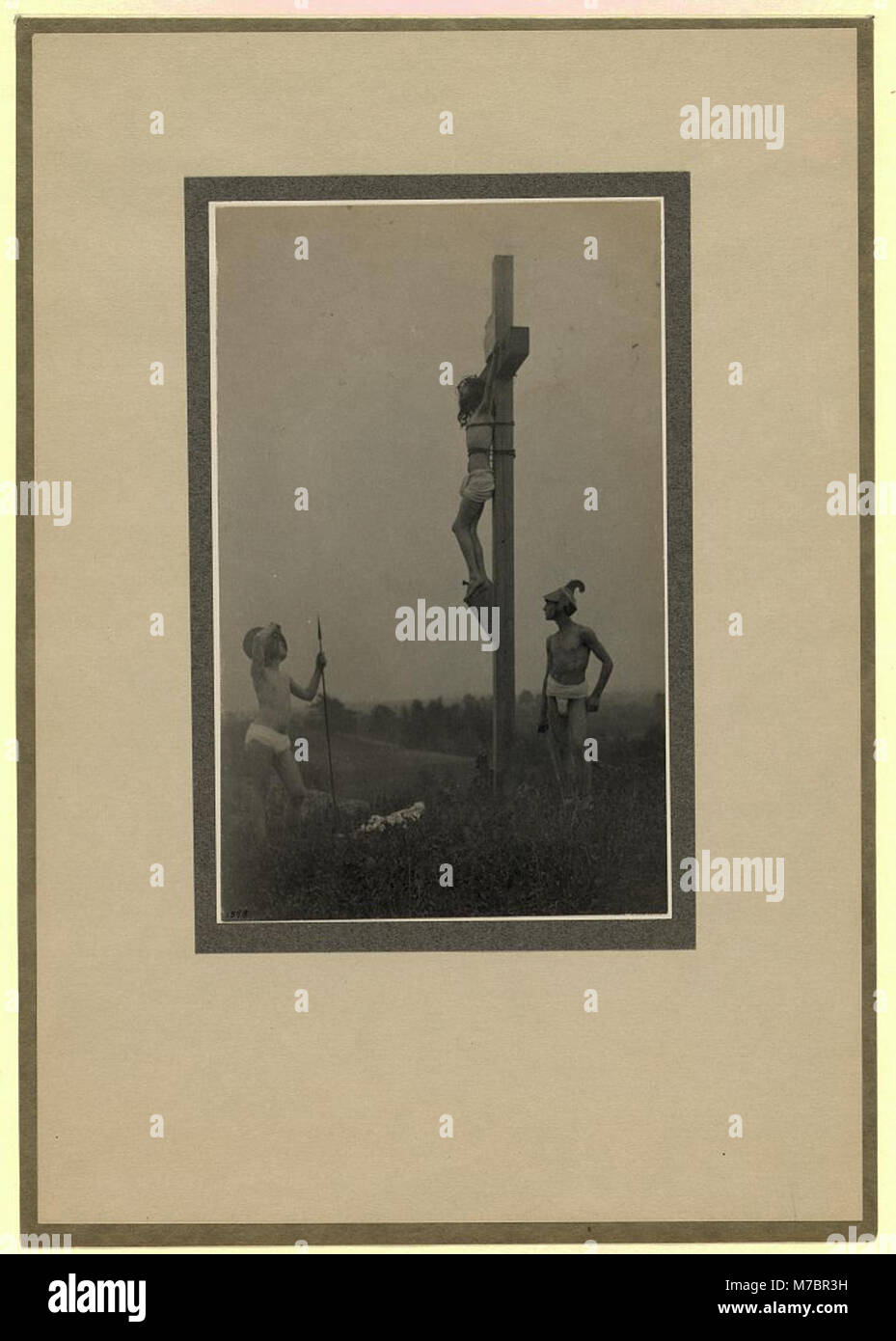 Crucifixion, profile, left, with two Roman soldiers LCCN95511121 Stock Photo