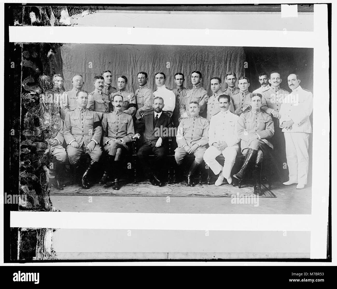 This photograph shows the president of Cuba with his army general staff ...