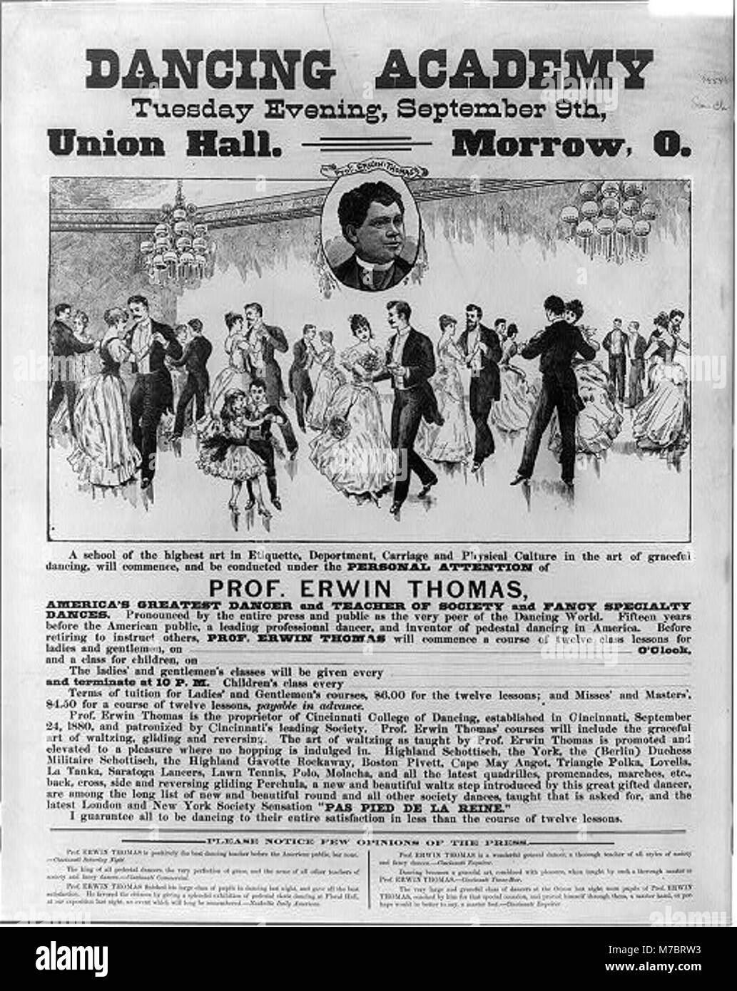 Dancing Academy Union Hall, Morrow, O., Tuesday evening, September 9th