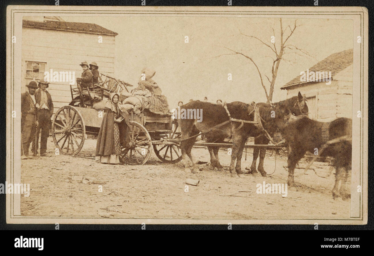 Departure from the old homestead, Centreville 'And trembling, shrinking from the spoilers hand, far, far away, thy children leave the land.' LCCN2016651687 Stock Photo