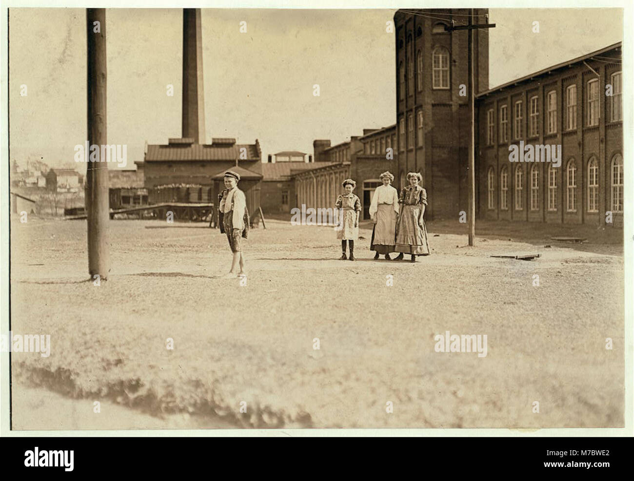 A few of the youngsters in the Manchester Cotton Mills, Macon, Ga. I was not allowed to go inside. See photos 517 to 520. LOC nclc.01611 Stock Photo