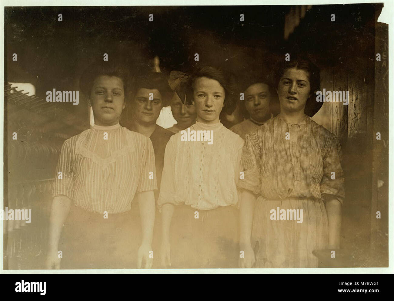 A group of spinners in Brookside Worsted Mills, Westford, Mass. These