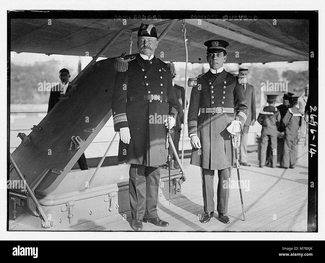 A photograph of Admiral Badger and Commander Quevedo, two prominent ...