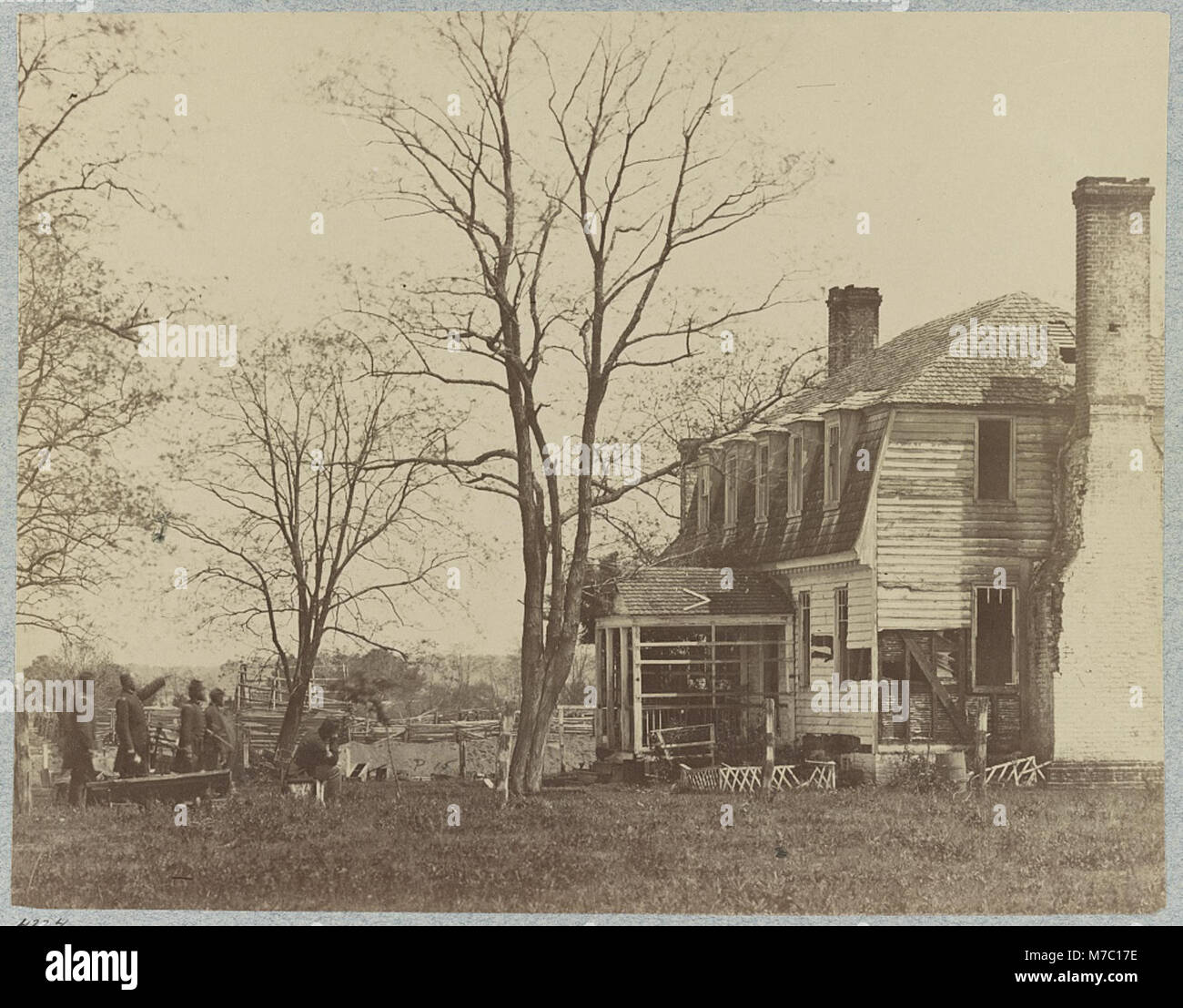 The Moore House, near Yorktown, Va., showing effect of fire from
