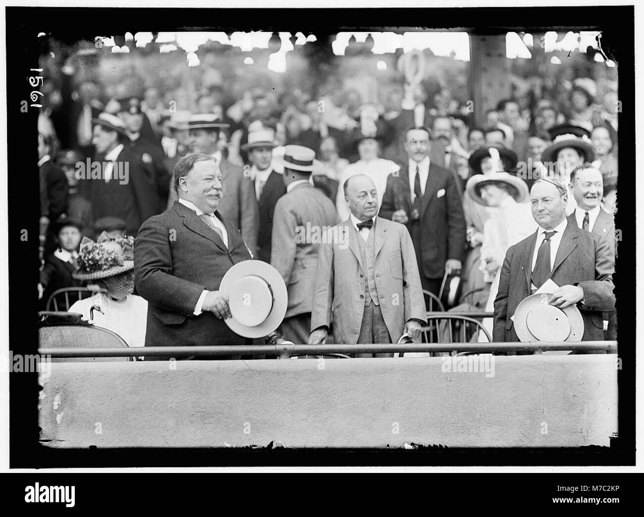 This photograph shows President William Howard Taft, Secretary of War P ...