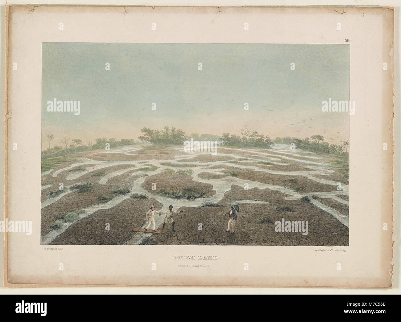 A photograph of Pitch Lake, a natural asphalt lake in Trinidad. Known ...