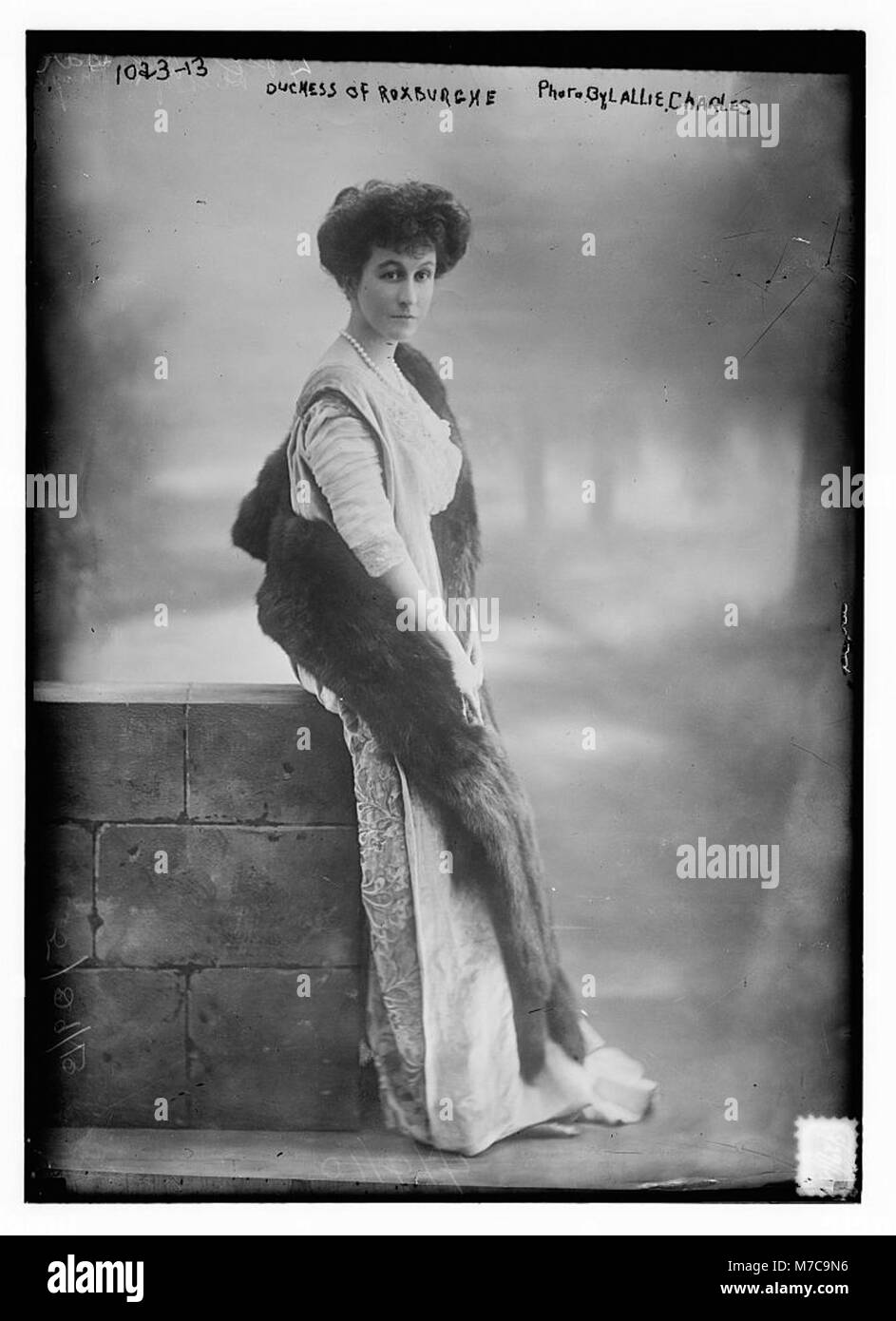 A photograph of the Duchess of Roxburghe, Lallie Charles, captured in a ...
