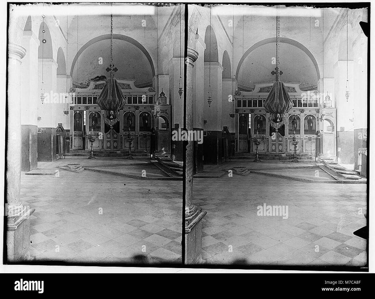 East of the Jordan and Dead Sea. Greek church at Madeba, interior LOC matpc.01702 Stock Photo