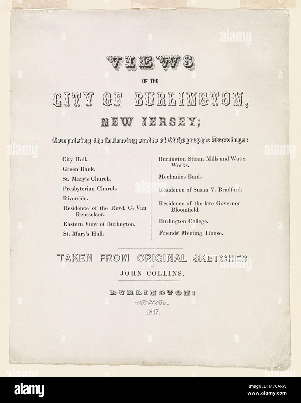 Views of the city of Burlington New Jersey LCCN2003674723 Stock Photo