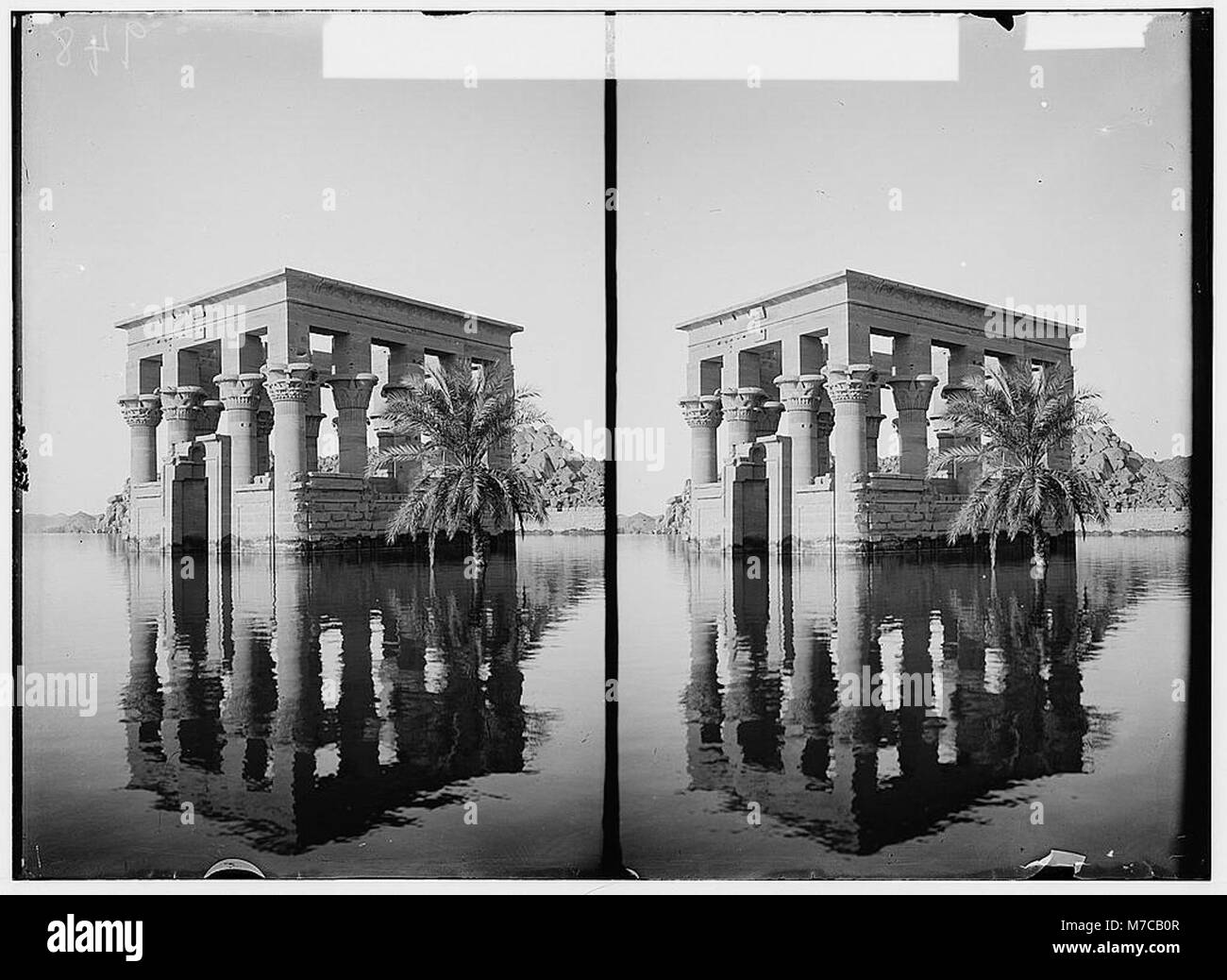 Egyptian views; Assuan and Philae. Kiosk at Philae, looking S.W., taken from a boat LOC matpc.01579 Stock Photo