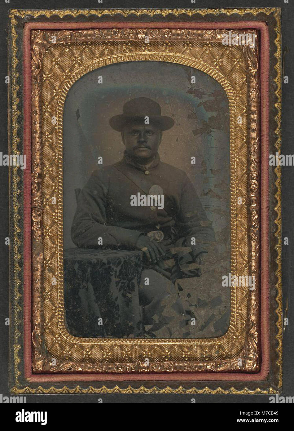 A photograph of an unidentified African American soldier in Union ...