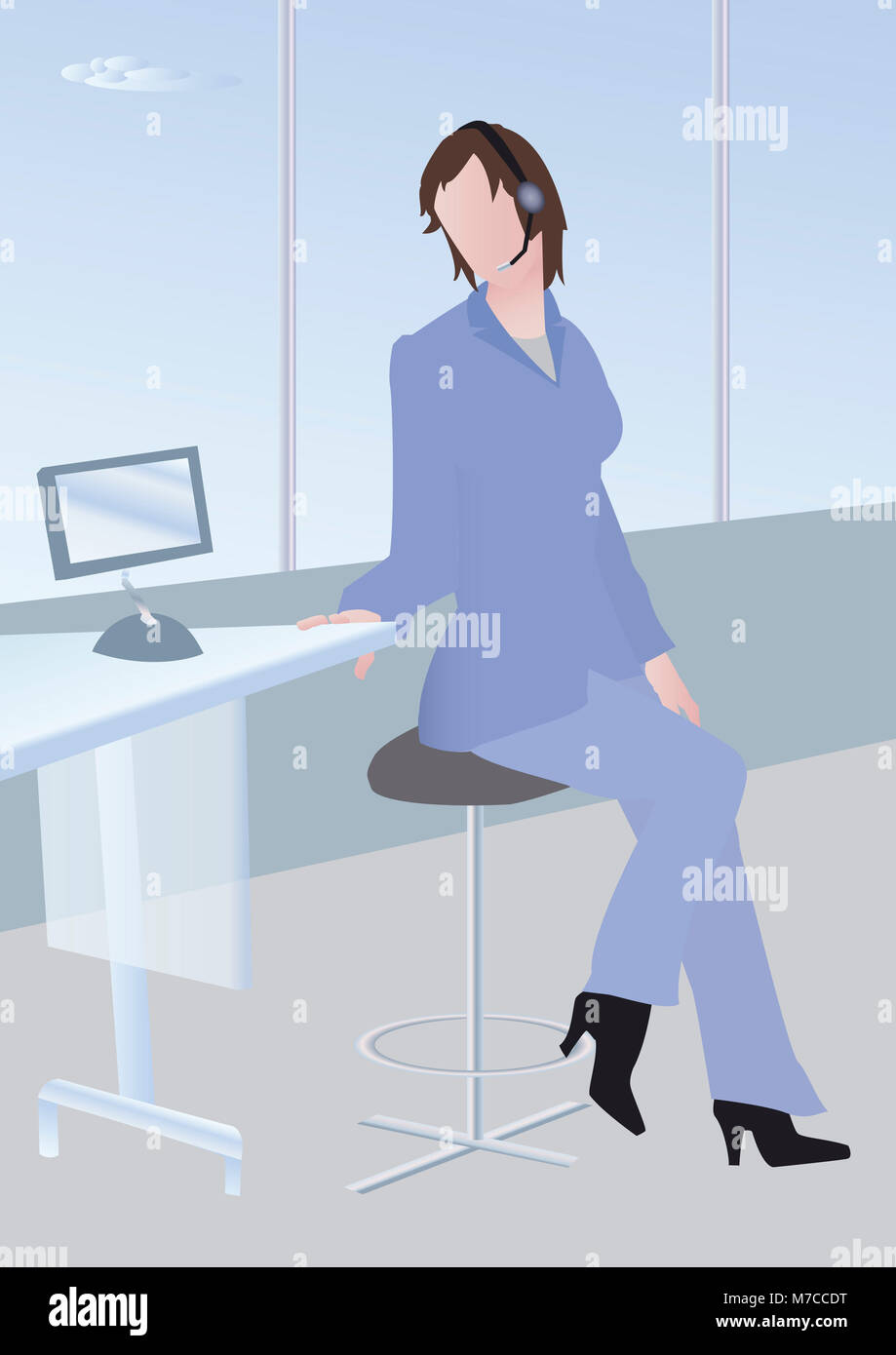 Businesswoman sitting stool hi-res stock photography and images - Alamy